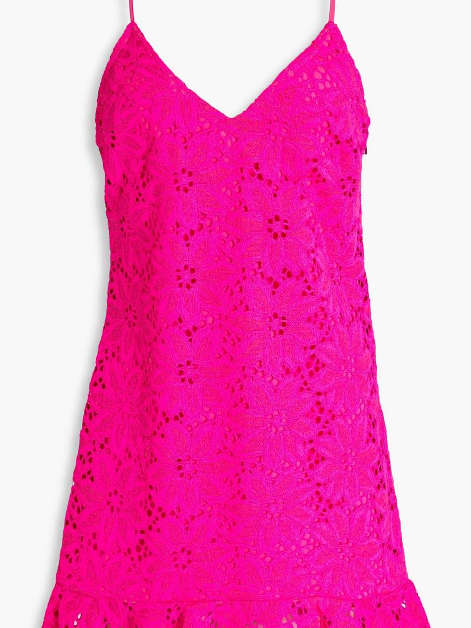 ruffled corded lace mini dress