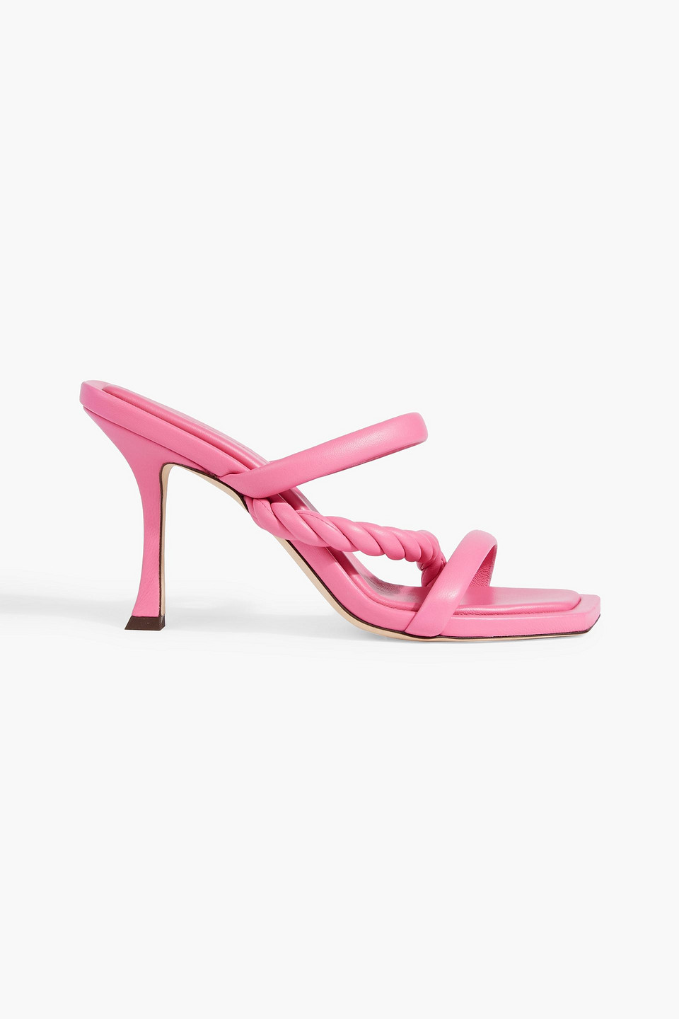 Jimmy Choo Diosa 90 Twisted Leather Mules In Bubblegum