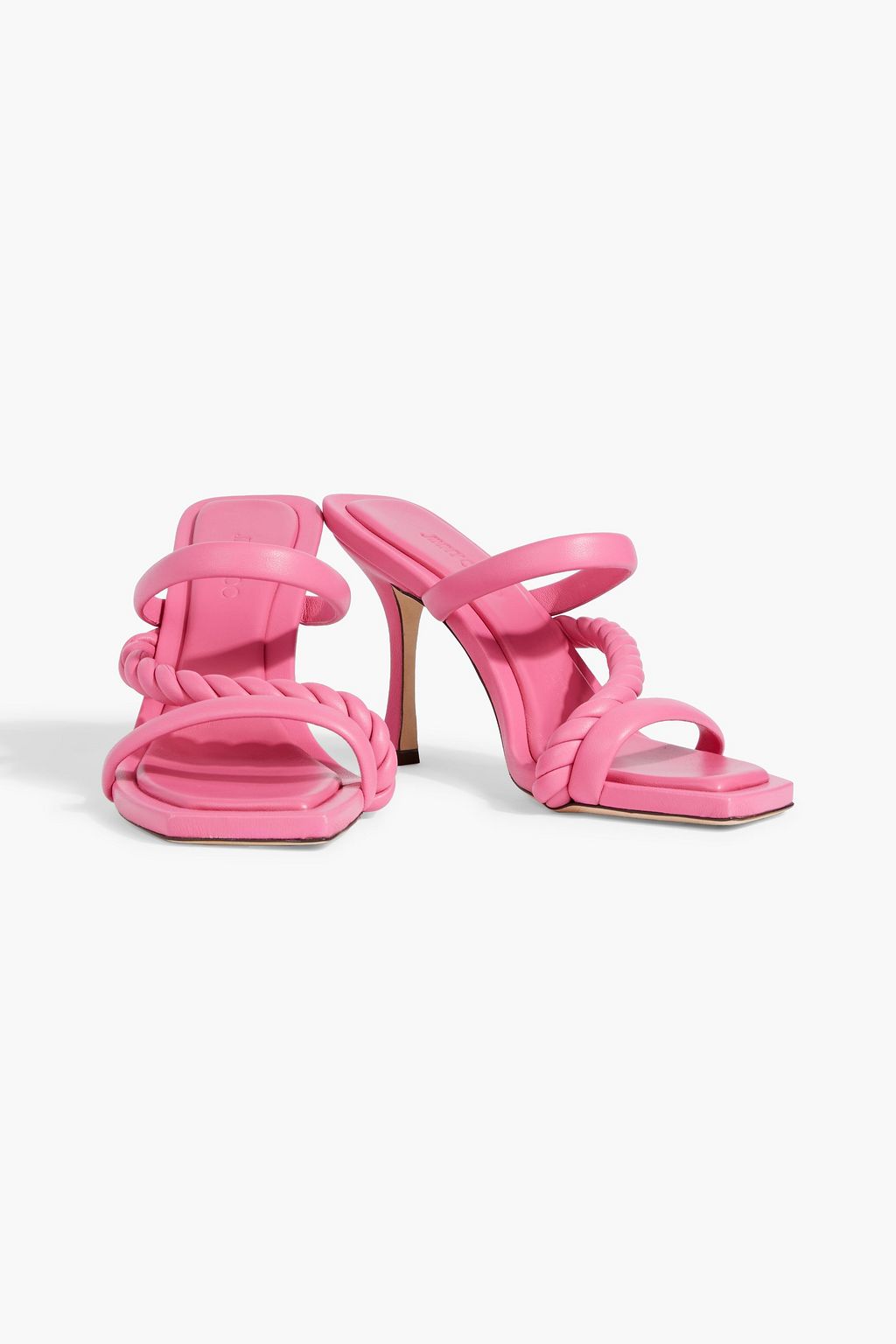 JIMMY CHOO Diosa 90 twisted leather mules