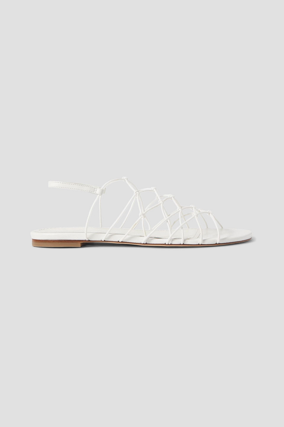 staud - gio knotted elastic and leather sandals - white - eu 42