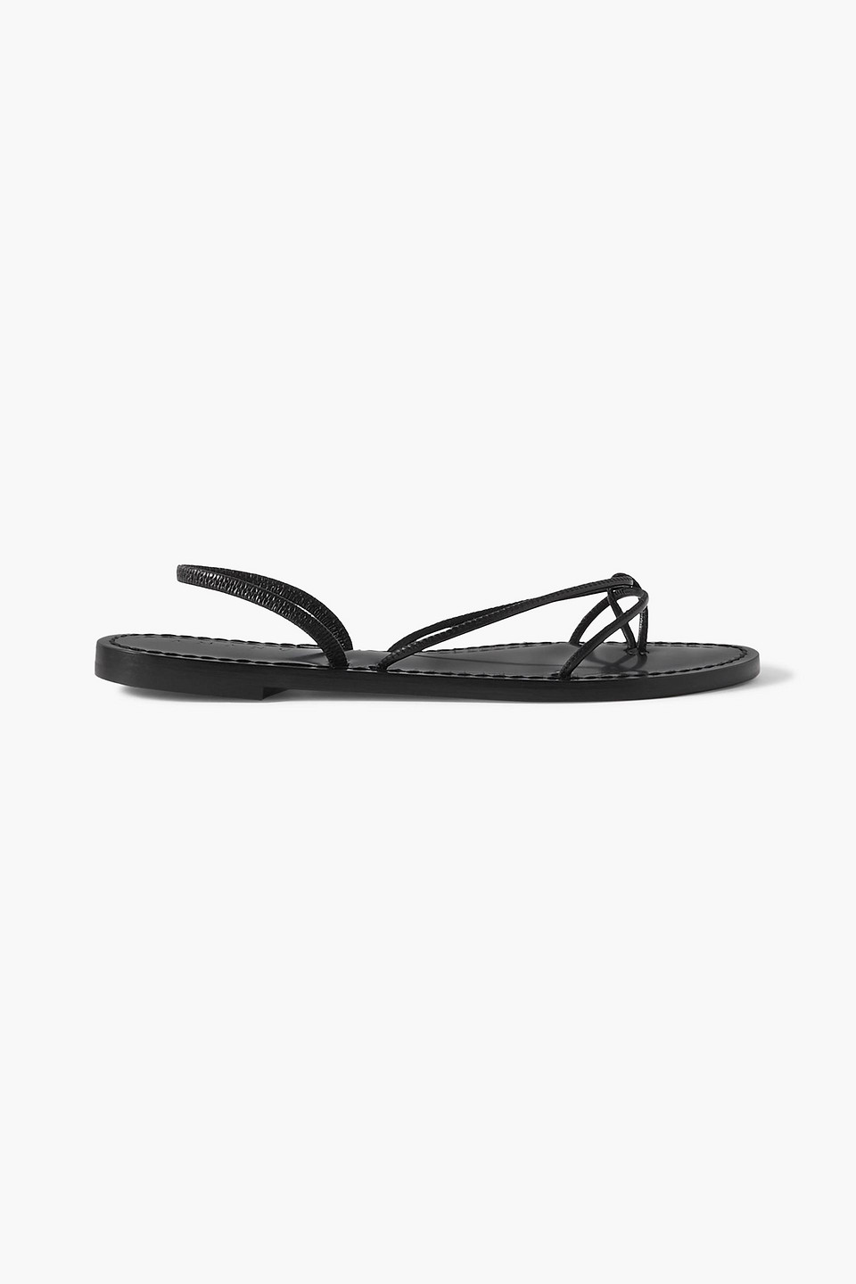 Amanu The Mombasa Leather Sandals In Black