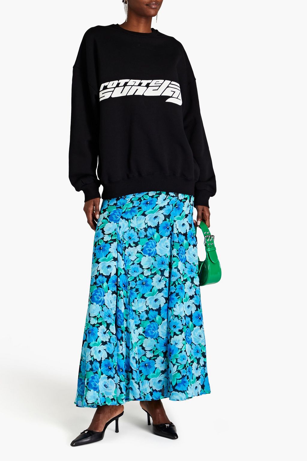 ROTATE BIRGER CHRISTENSEN تنورة طويلة مصنوعة من الشيفون مزينة بطبعة الأزهار