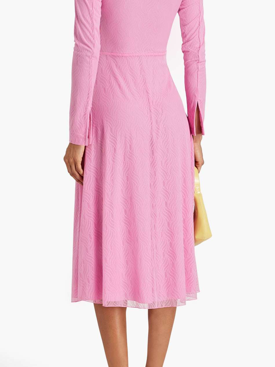 ruched stretch-lace midi dress