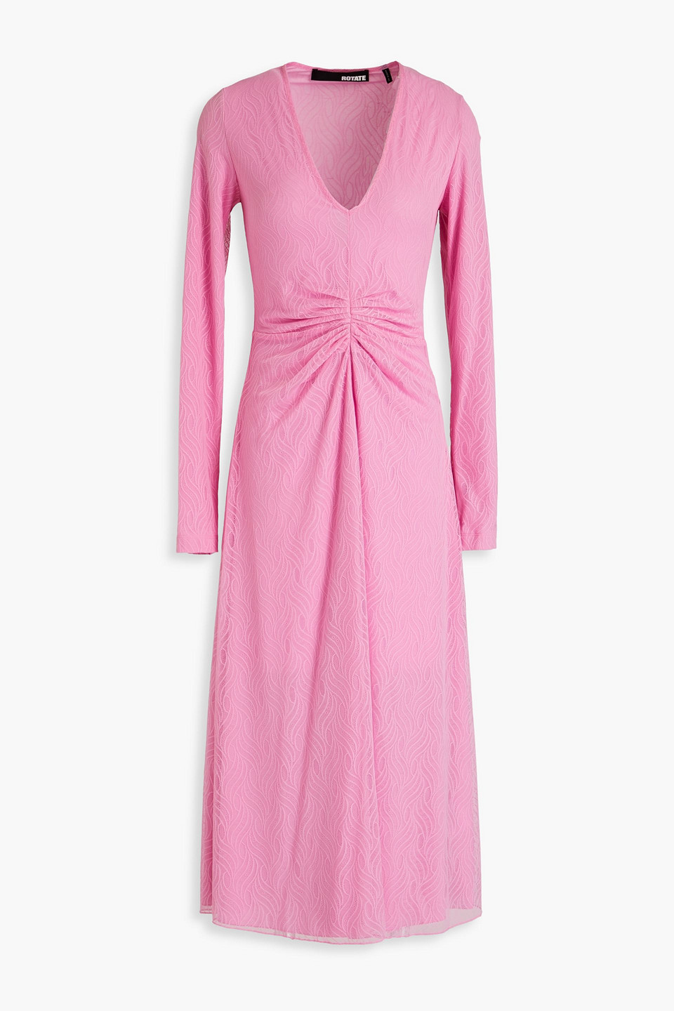 Rotate Birger Christensen Lace Midi Dress In Baby Pink