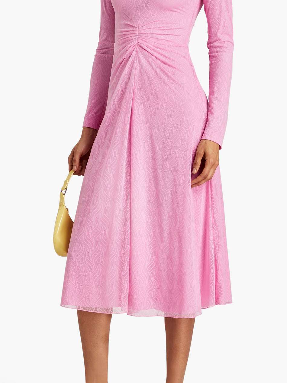 ruched stretch-lace midi dress