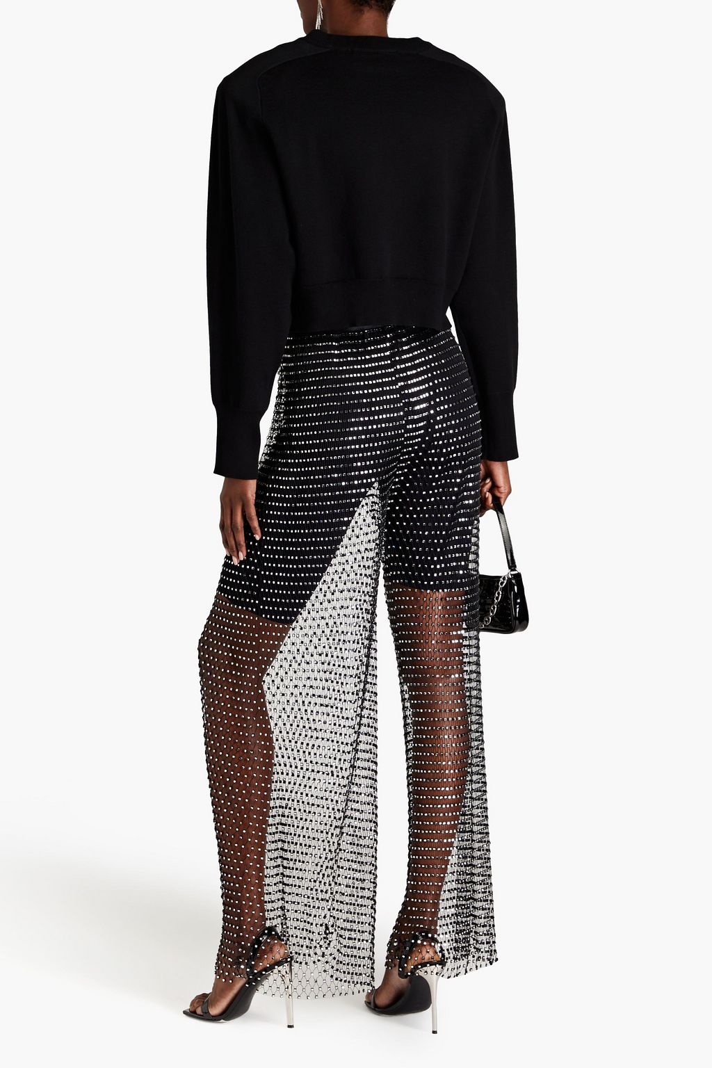 ROTATE BIRGER CHRISTENSEN Crystal-embellished cotton and cashmere-blend sweater