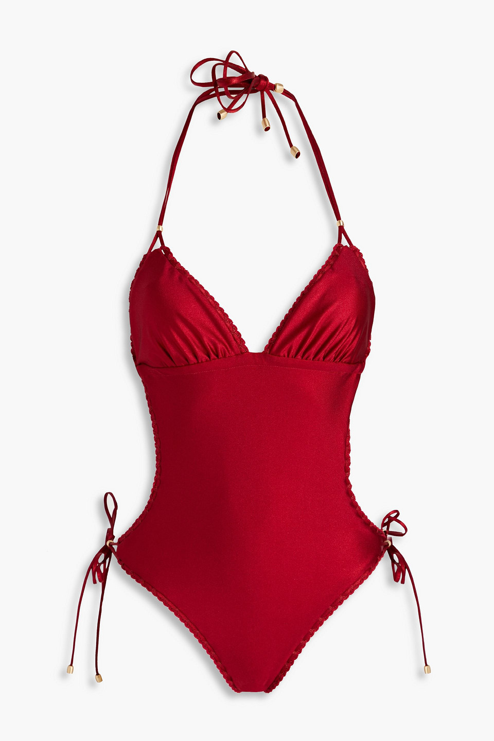 Zimmermann Embroidered Swimsuit In Crimson