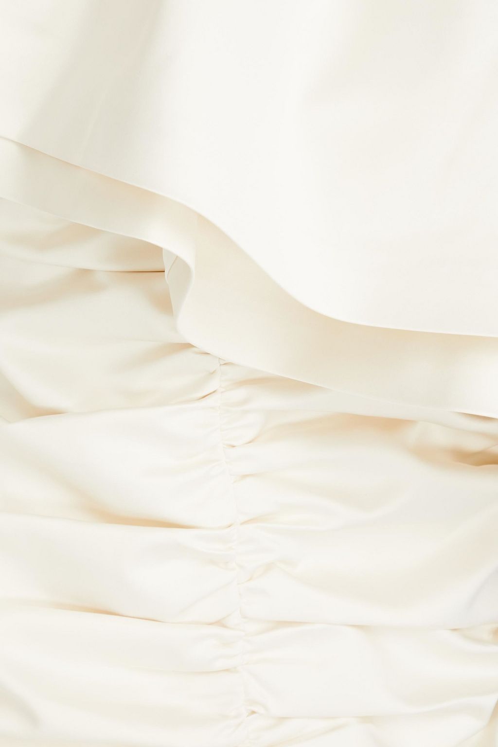 ROTATE BIRGER CHRISTENSEN 루쉬 장식 원 숄더 새틴 트윌 미니 드레스