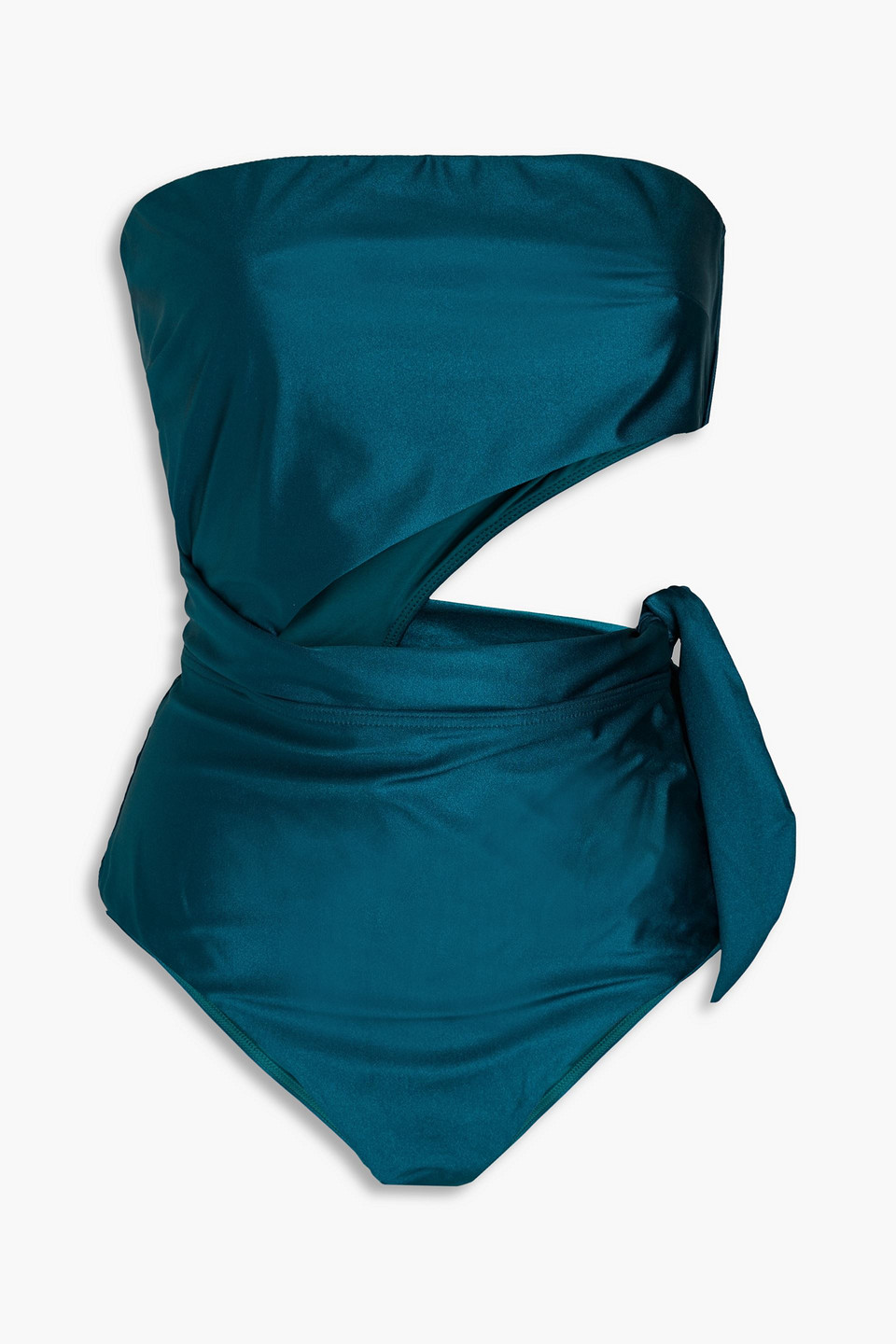 Zimmermann Cutout Bandeau Swimsuit In Teal