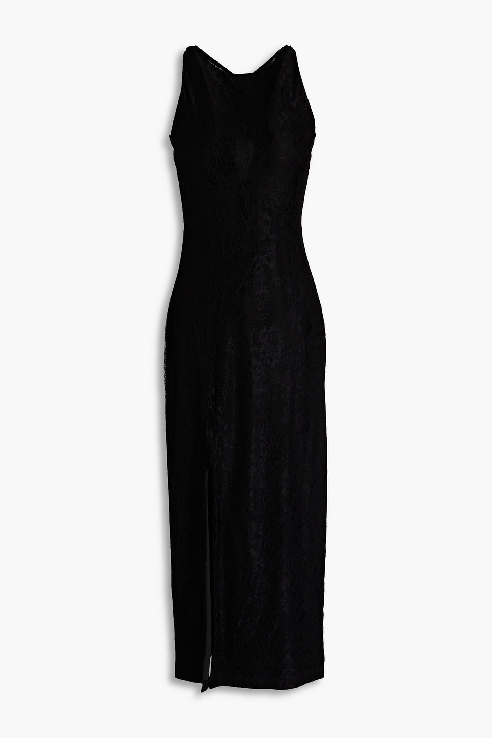 Rotate Birger Christensen Midikleid Aus Schnurgebundener Spitze In Black