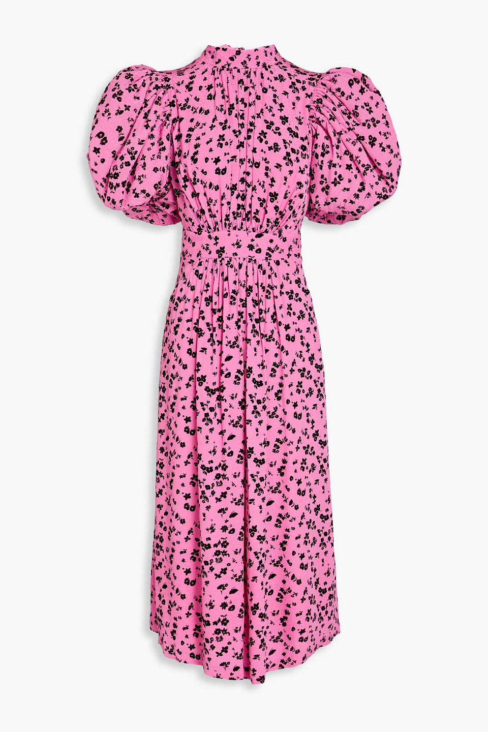 Rotate Birger Christensen Noon Printed Viscose Midi Dress In Bubblegum