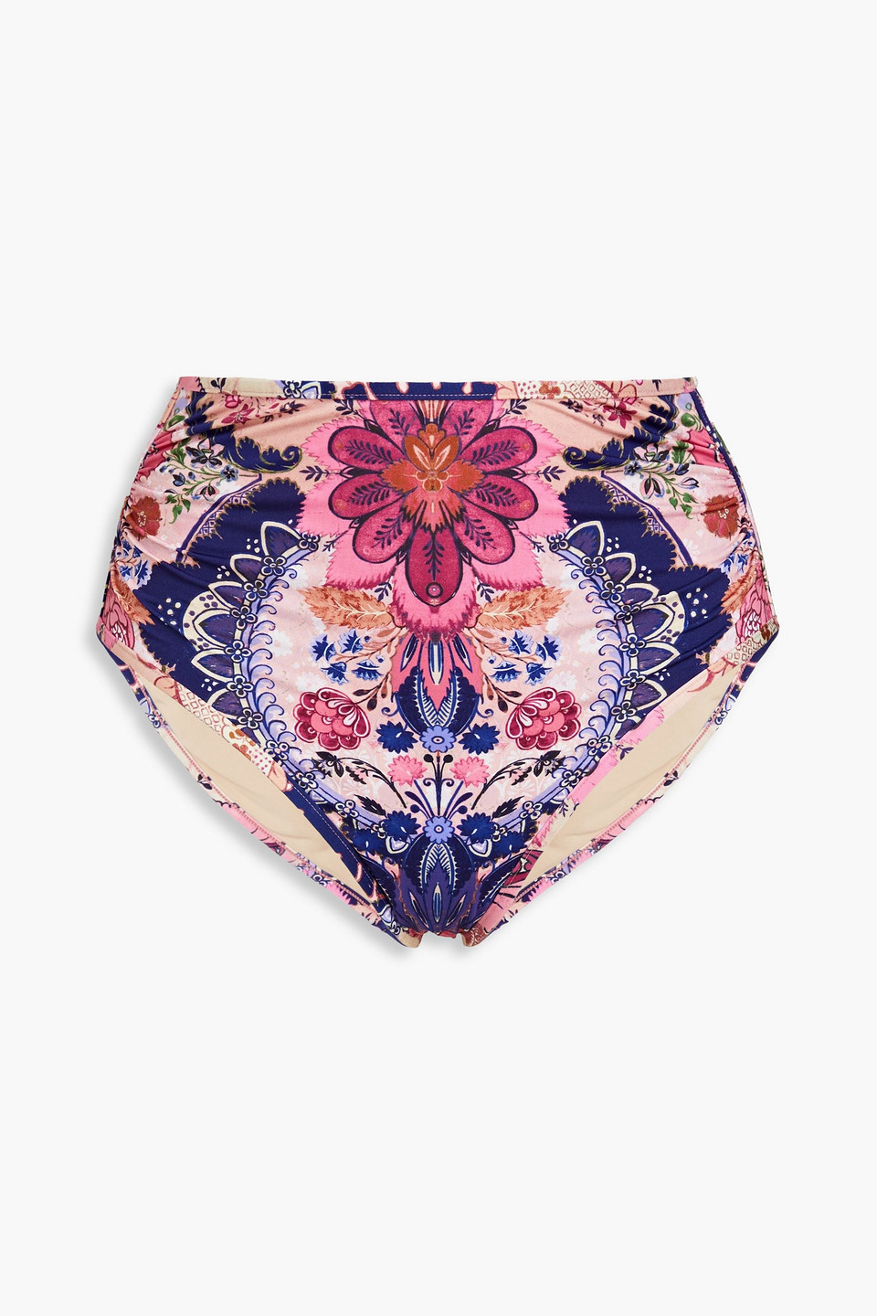 Zimmermann - Floral-print high-rise bikini briefs - Pink - 0