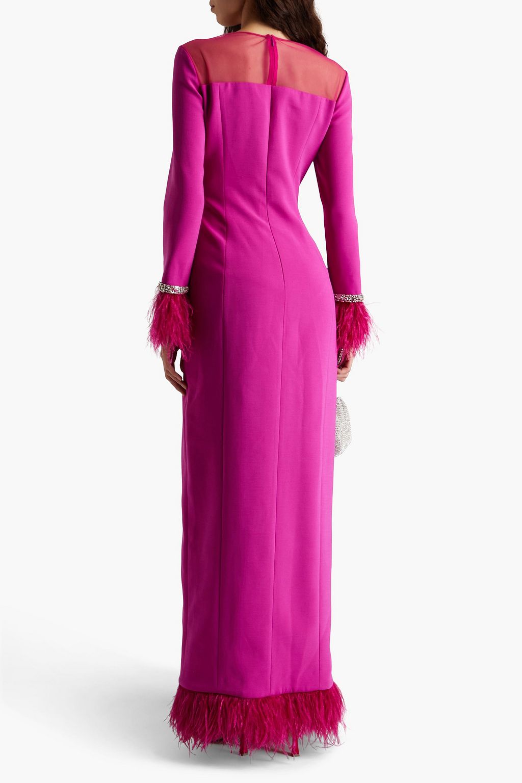 HUISHAN ZHANG Embellished tulle-paneled crepe gown