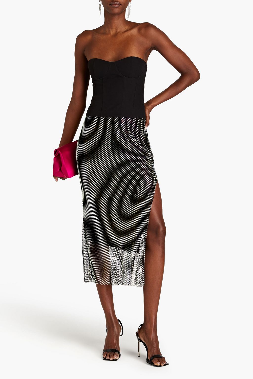 ROTATE BIRGER CHRISTENSEN Caitlin crystal-embellished tulle midi skirt