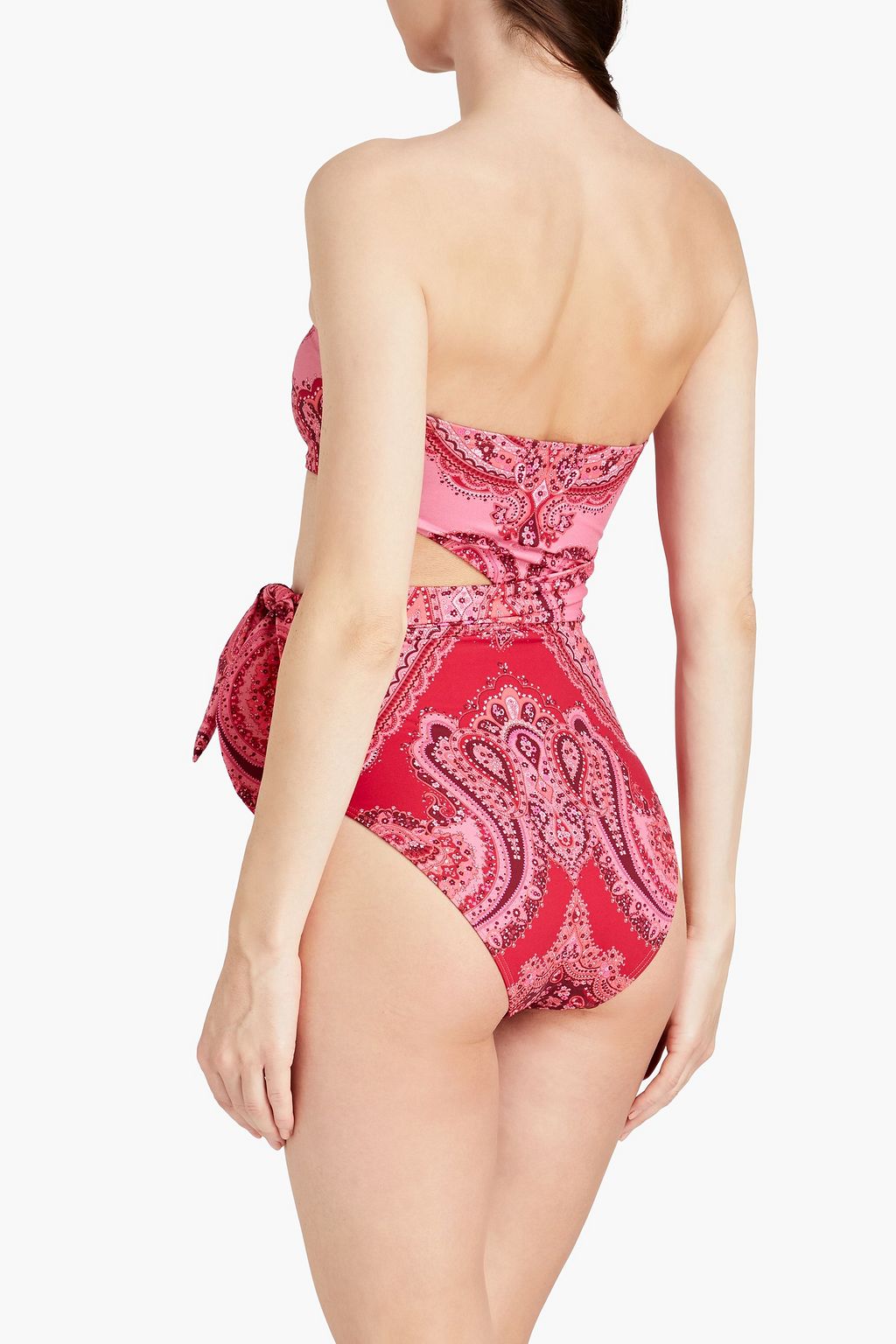 ZIMMERMANN Separates Sculpt cutout paisley-print bandeau swimsuit