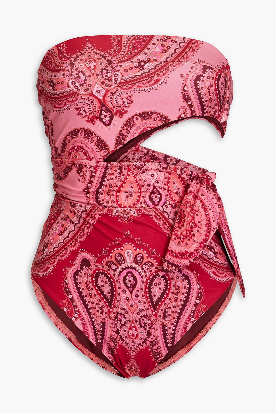 Separates Sculpt cutout paisley-print bandeau swimsuit
