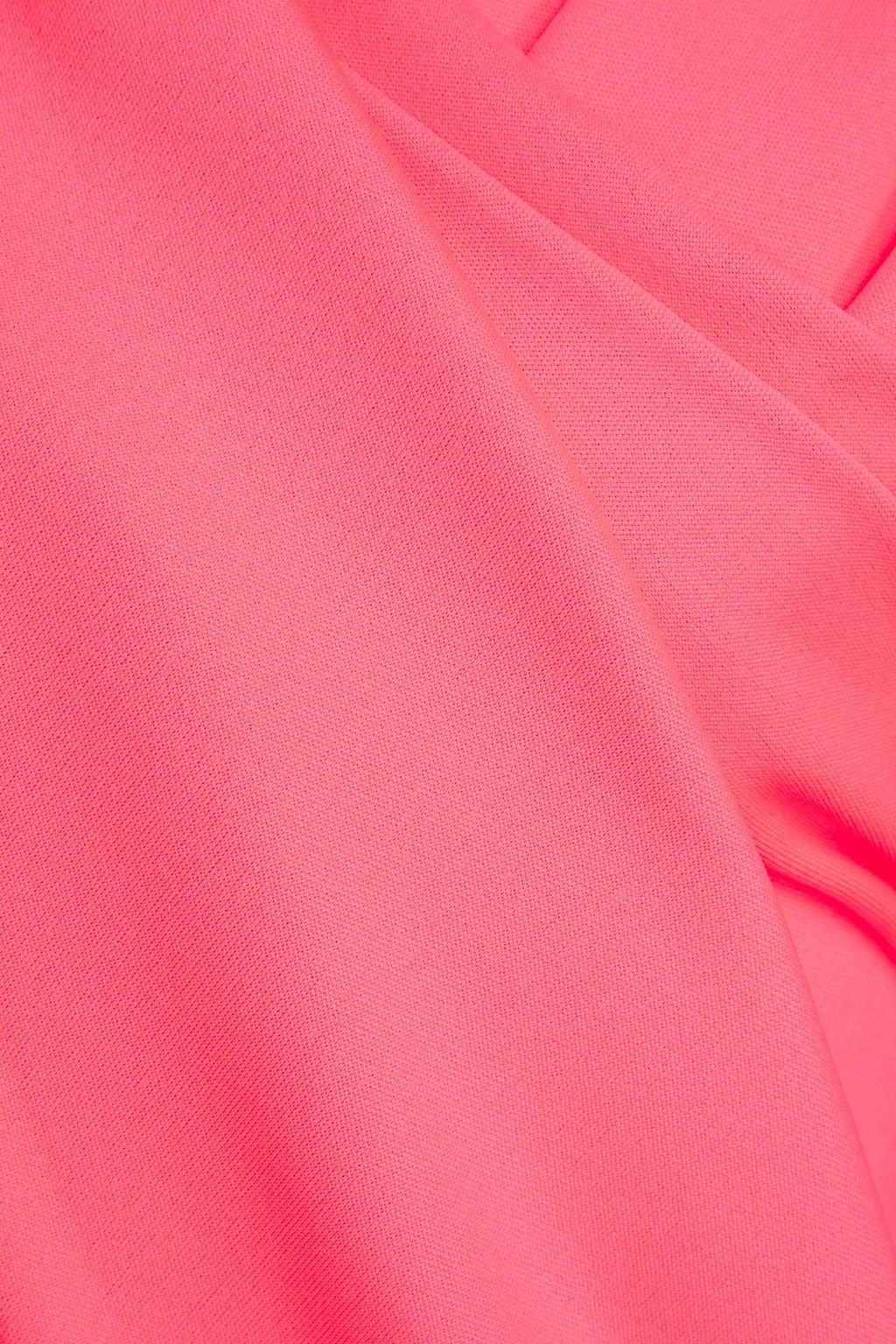 BALMAIN Cutout draped neon ponte mini dress