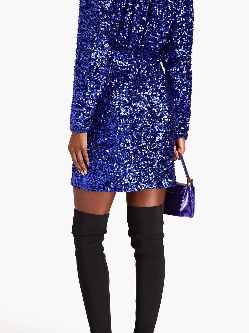 sequined tulle mini wrap dress