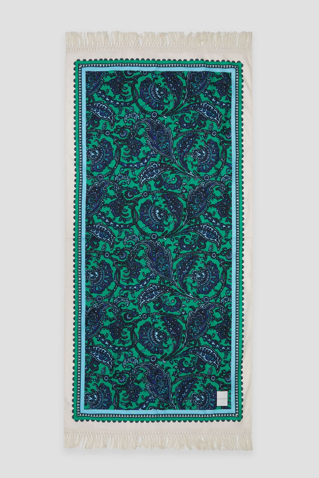 ZIMMERMANN Fringed floral-print cotton beach towel