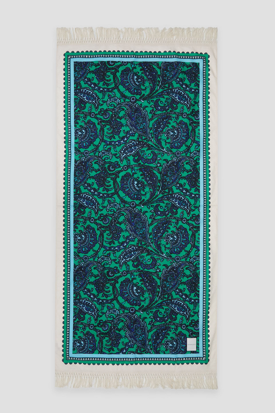 Zimmermann Fringed Pasiley-print Cotton Beach Towel In Green
