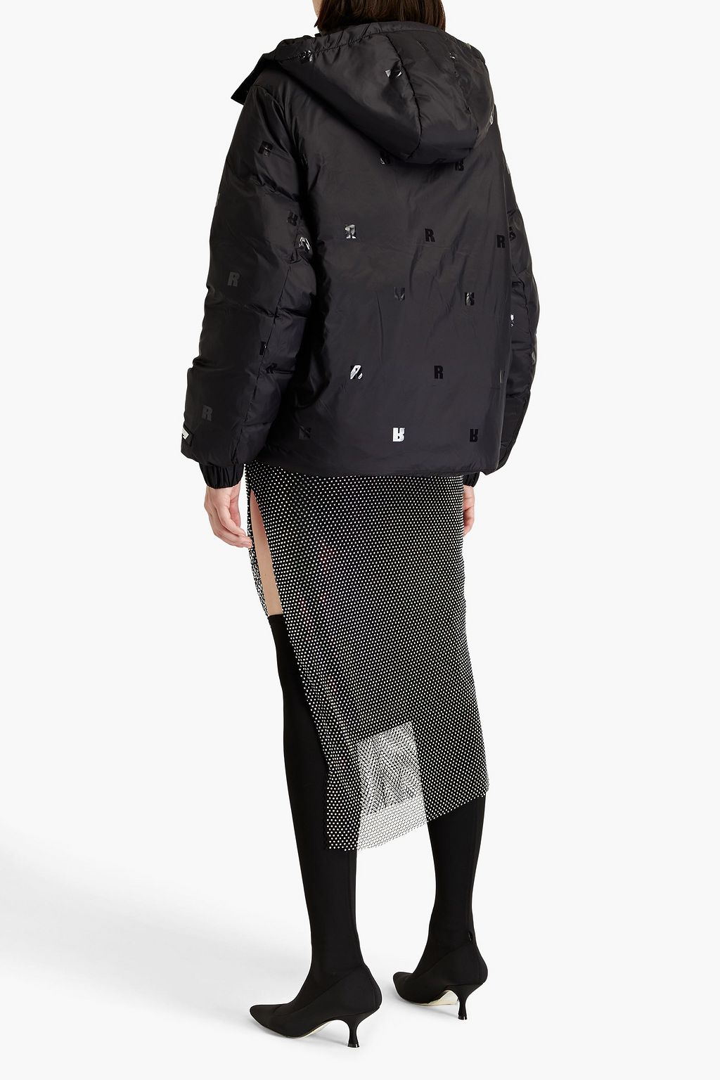 ROTATE BIRGER CHRISTENSEN Logo-print quilted shell hooded jacket