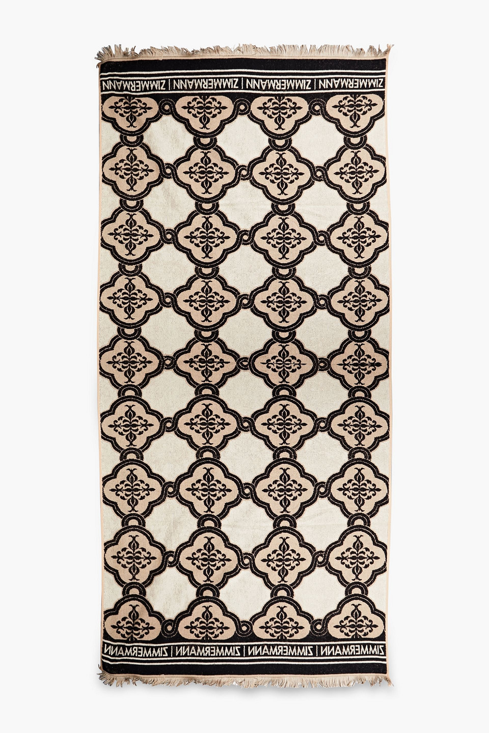 Shop Zimmermann Cotton-terry Jacquard Beach Towel In Beige