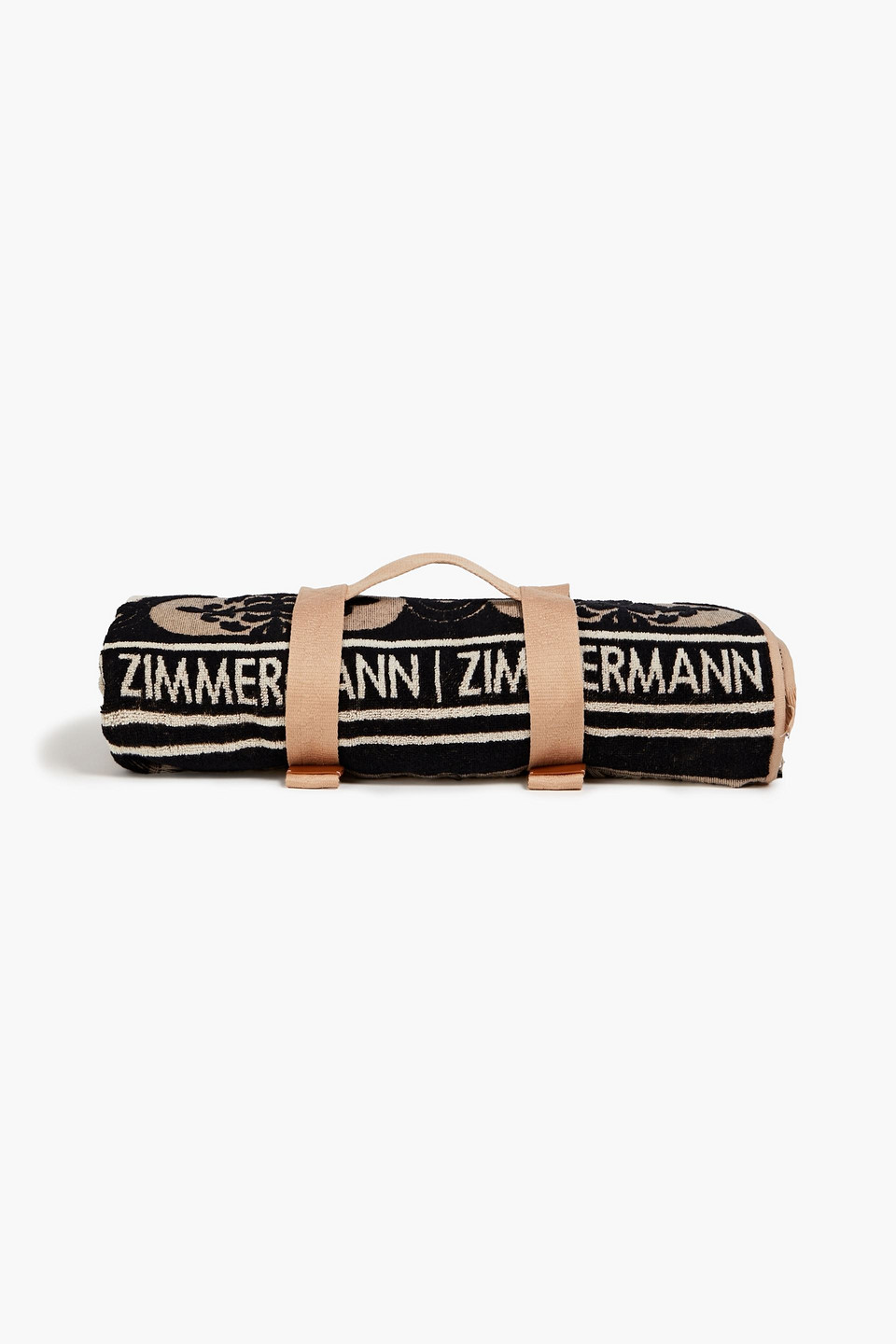 Zimmermann Printed Cotton-terry Beach Towel In Beige