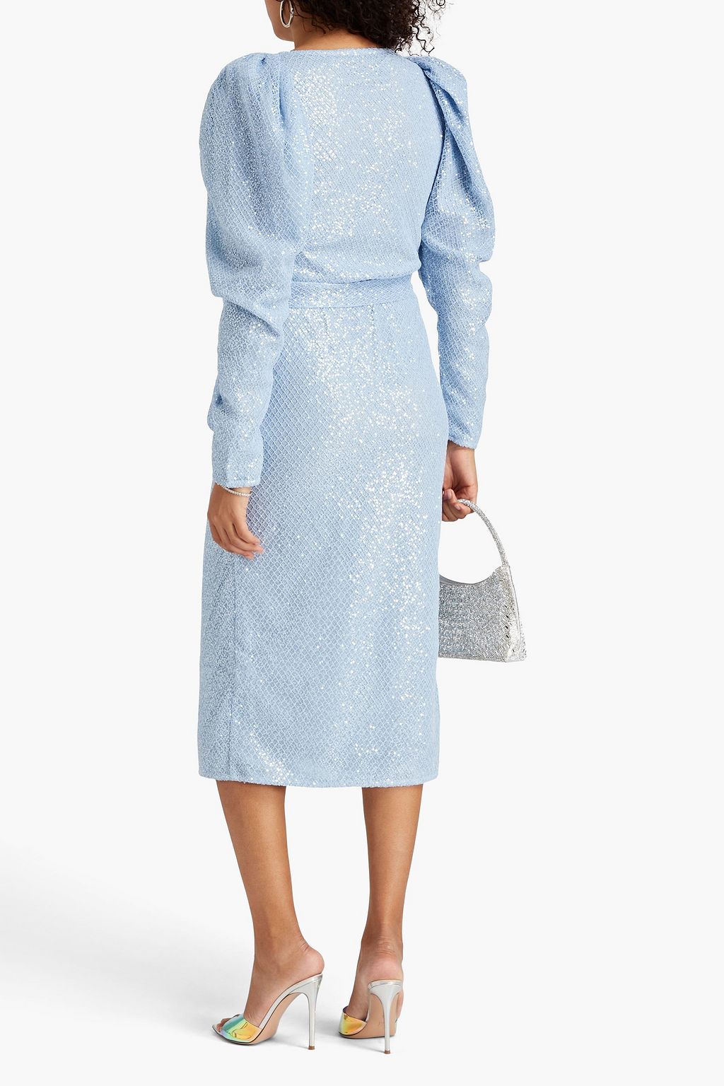 ROTATE BIRGER CHRISTENSEN Bridget sequined tulle midi wrap dress