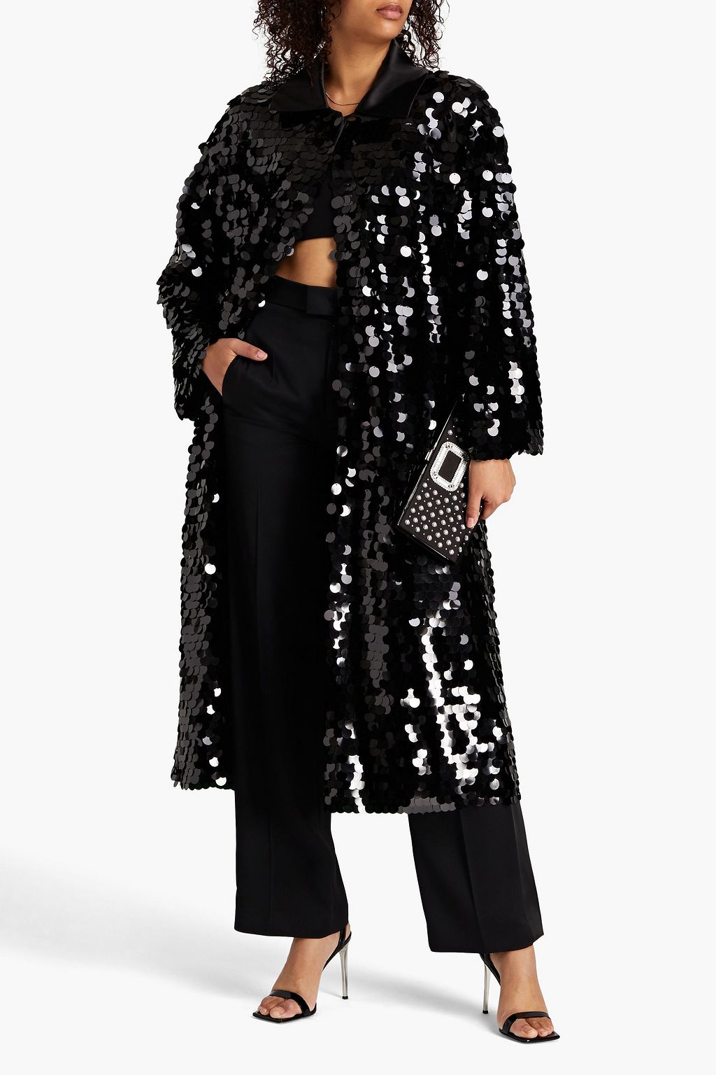 ROTATE BIRGER CHRISTENSEN メッシュ コート スパンコール付き