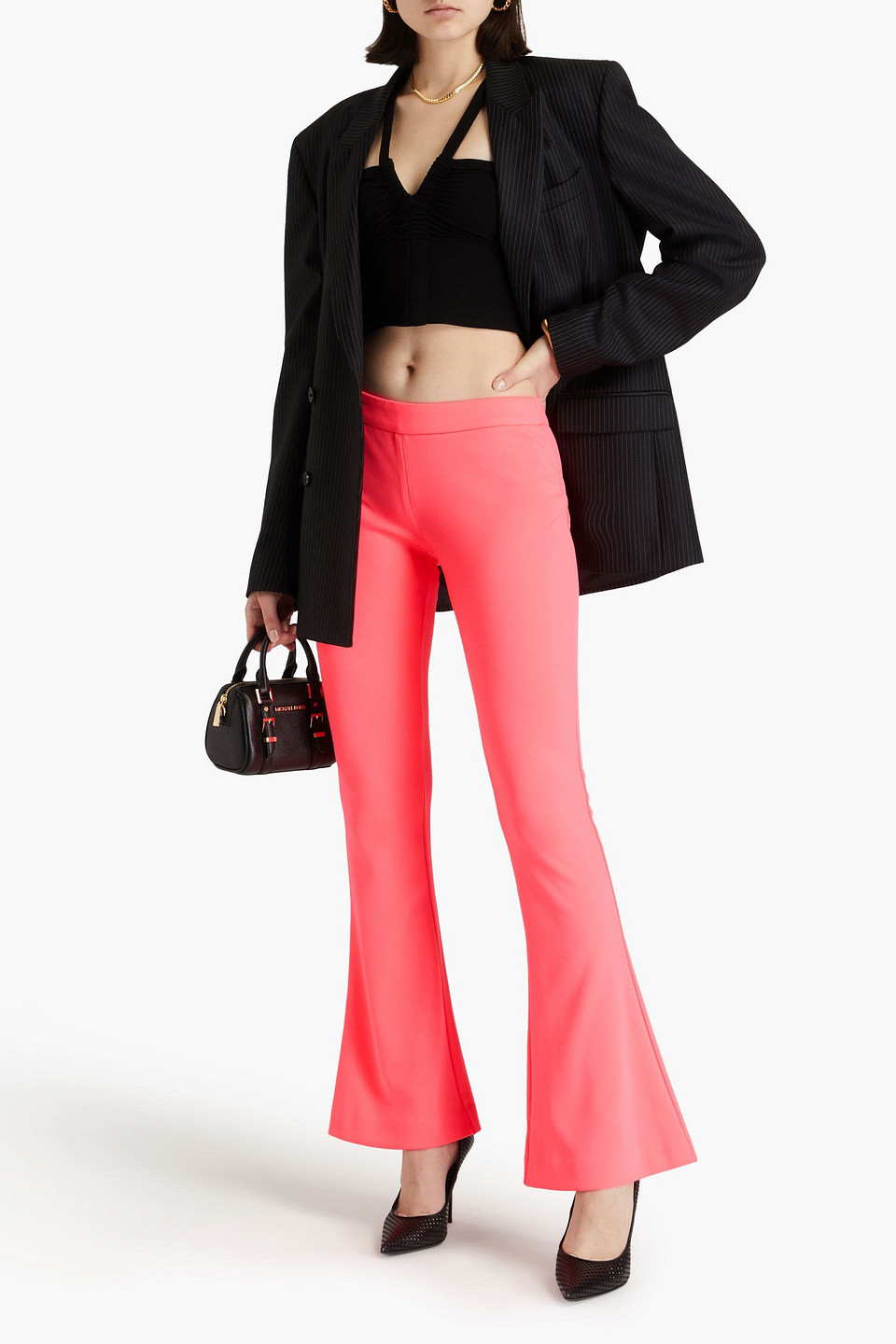 Balmain - Neon Jersey Flared Pants - Orange - Fr 34 