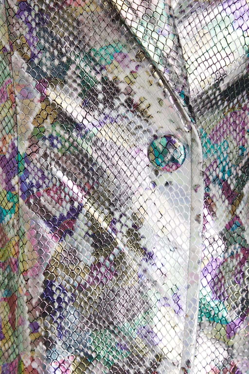 ROTATE BIRGER CHRISTENSEN Iridescent faux snake-effect leather blazer