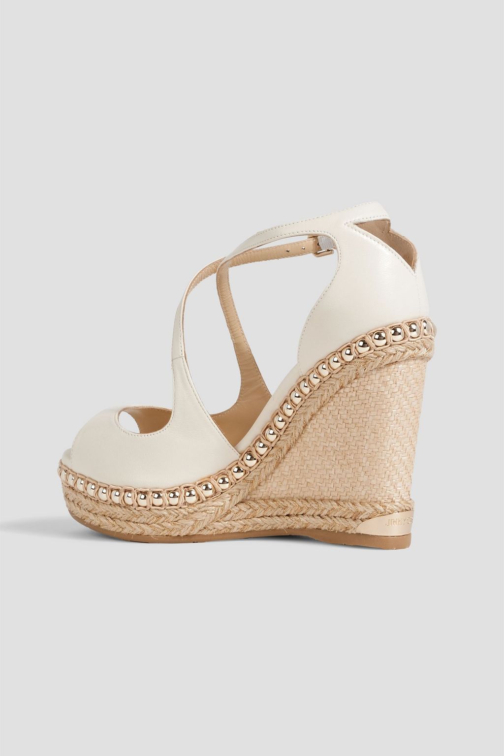 JIMMY CHOO Dakota 120 studded leather espadrille wedge sandals
