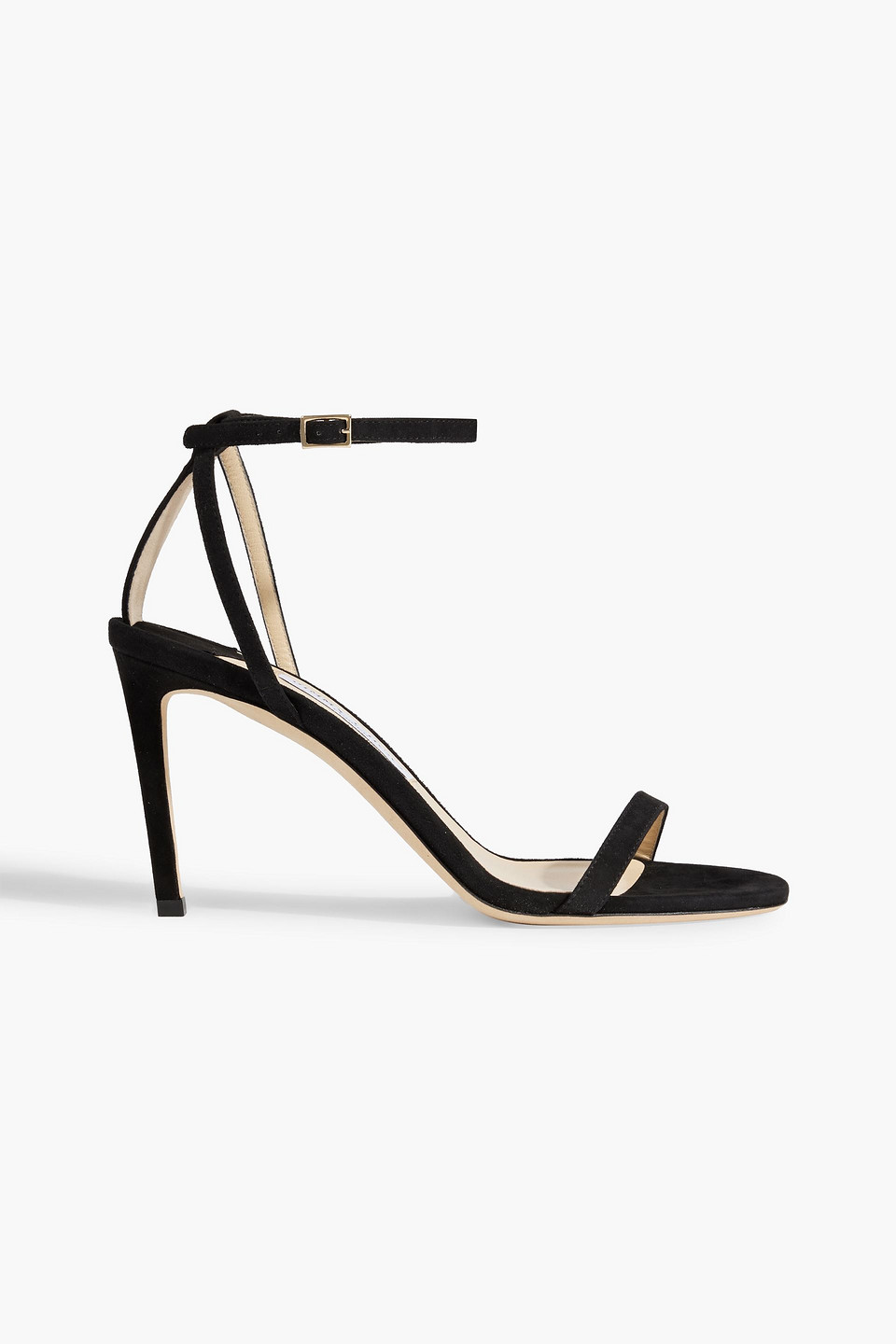 Jimmy Choo Minny 85 Suede Sandals In Black