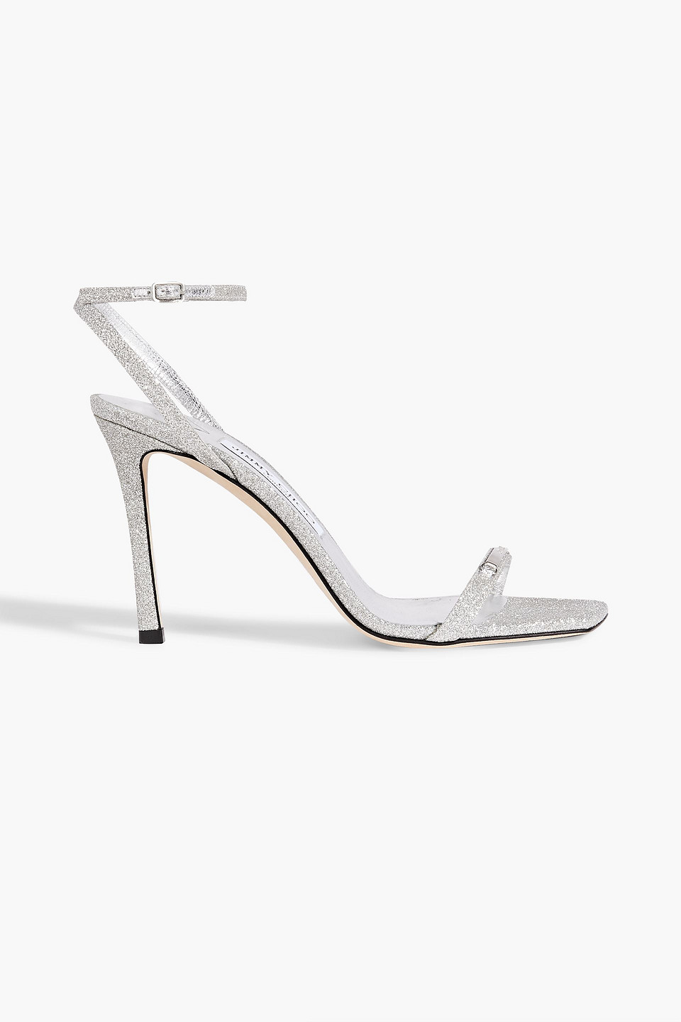 Jimmy Choo - Jaxon 95 embellished glittered leather sandals - Metallic - EU 40