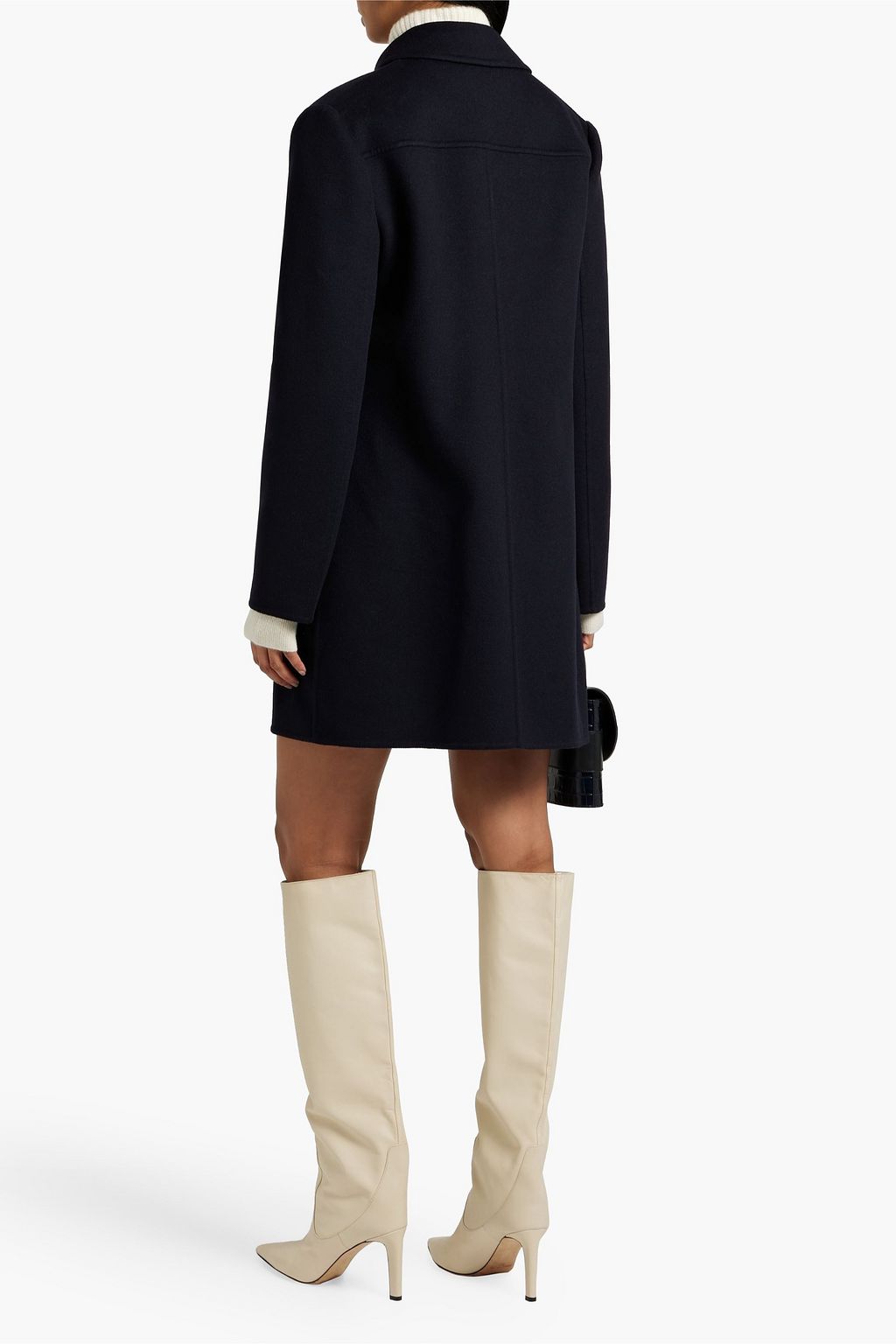 VALENTINO GARAVANI Embellished wool and cashmere-blend felt coat