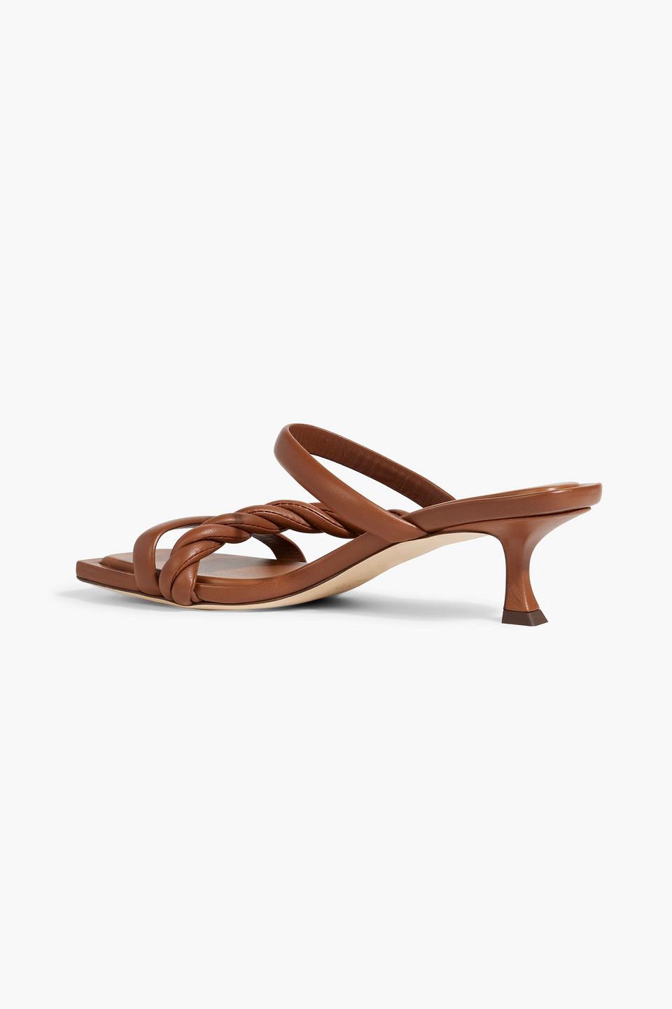 Jimmy Choo Diosa Twisted Leather Mules In Brown