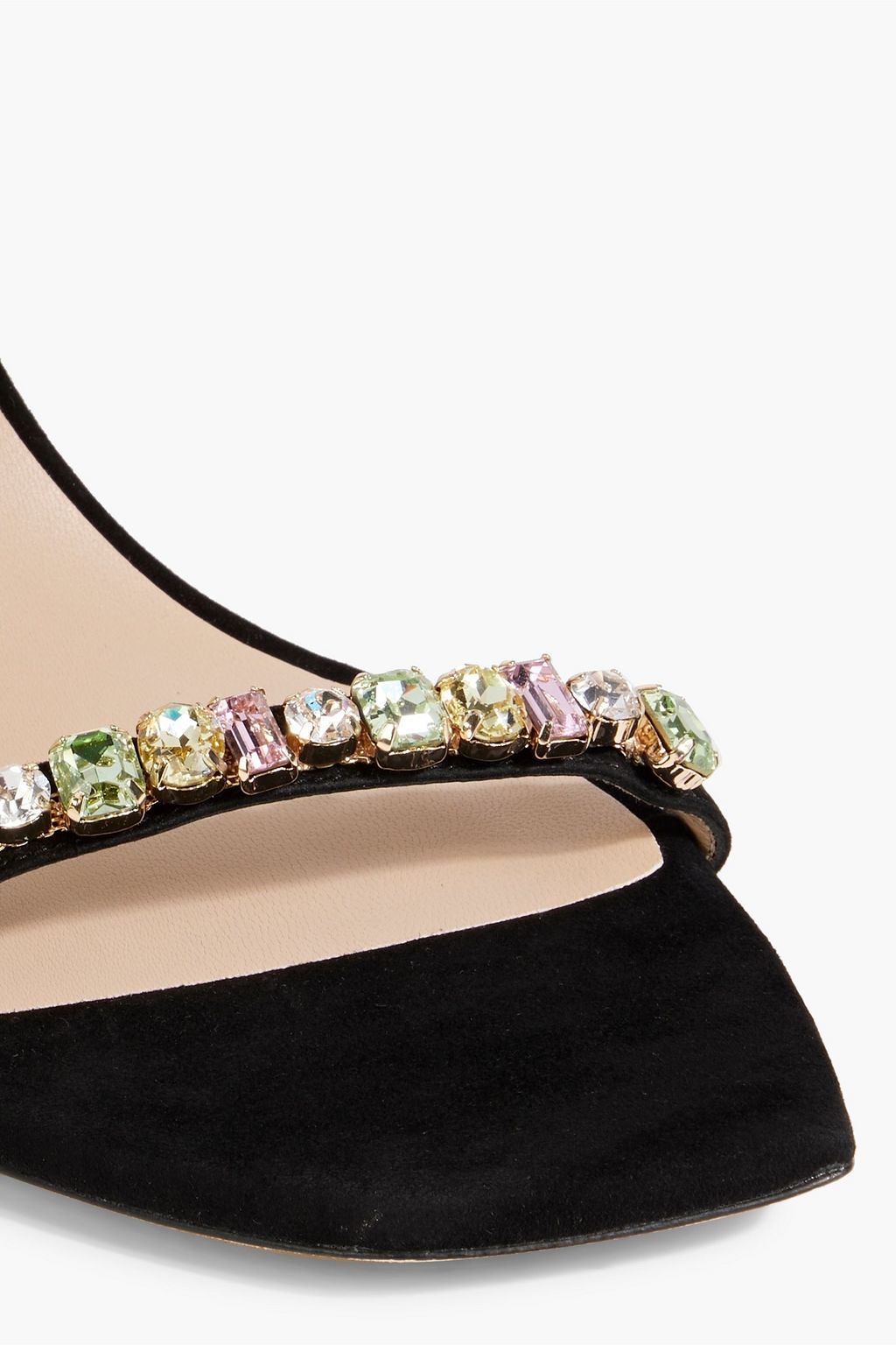 STUART WEITZMAN Crystal-embellished suede sandals