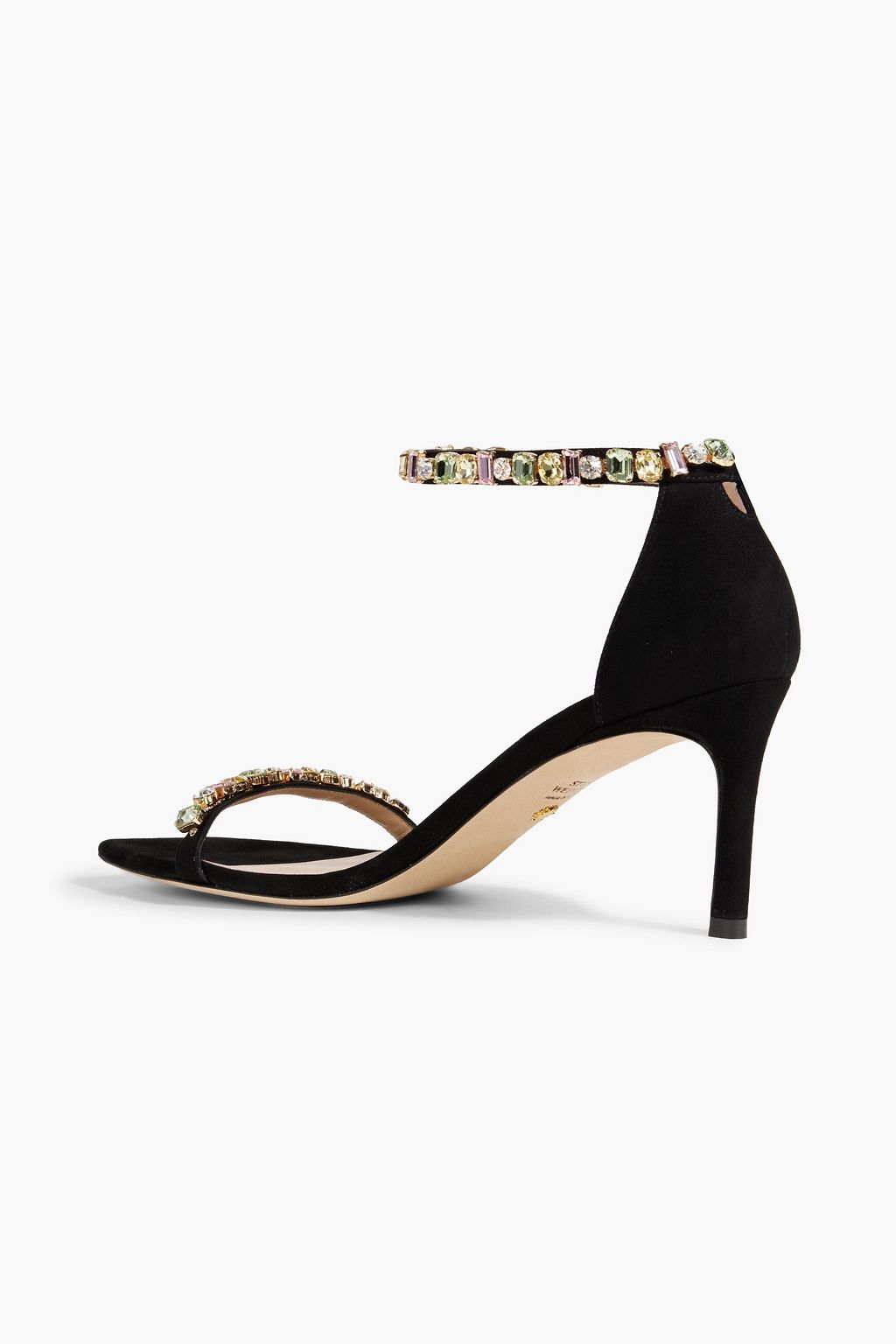 STUART WEITZMAN Crystal-embellished suede sandals