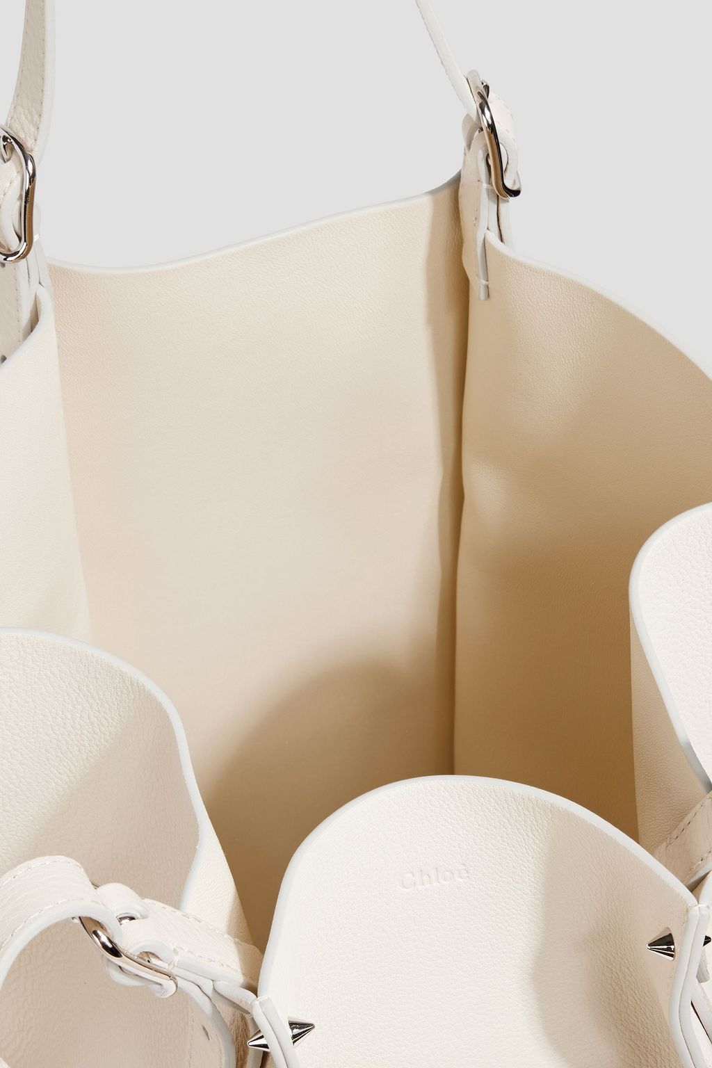 CHLOÉ Carmela studded pebbled-leather tote