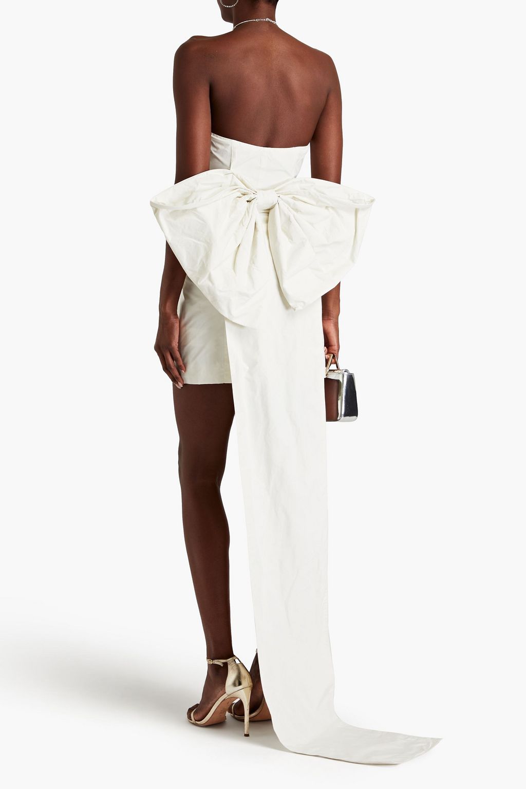 ROTATE BIRGER CHRISTENSEN Strapless bow-detailed taffeta mini dress