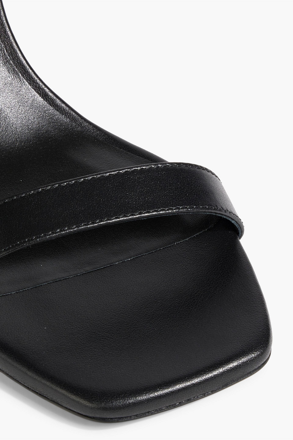 Stuart Weitzman Nearlybare Leather Ankle-strap Sandals In Black