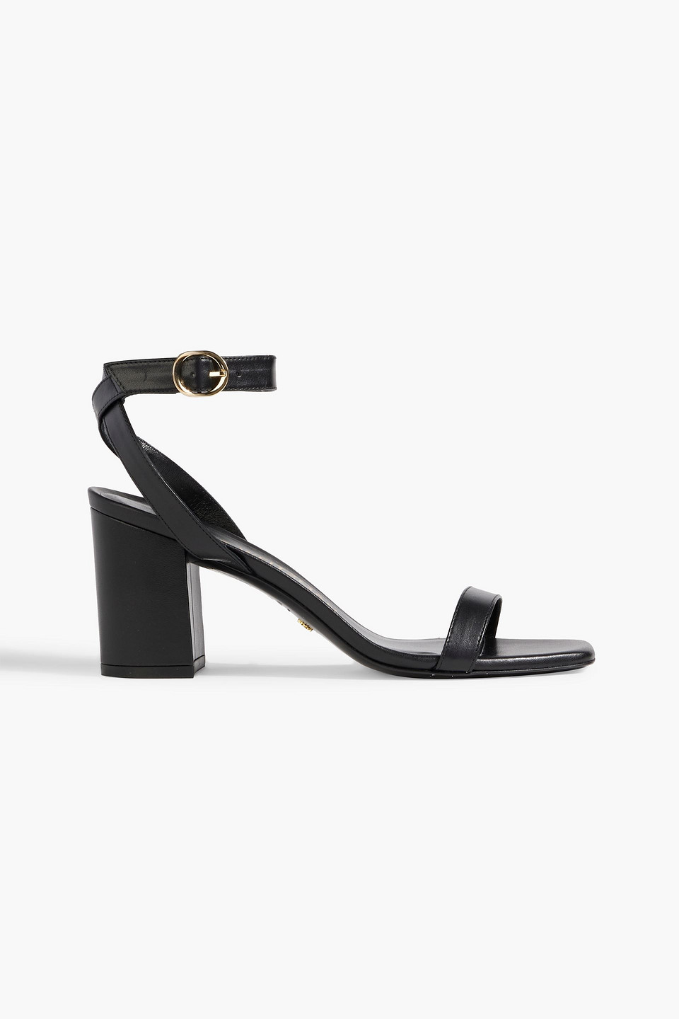 Stuart Weitzman Nearlybare Leather Ankle-strap Sandals In Black