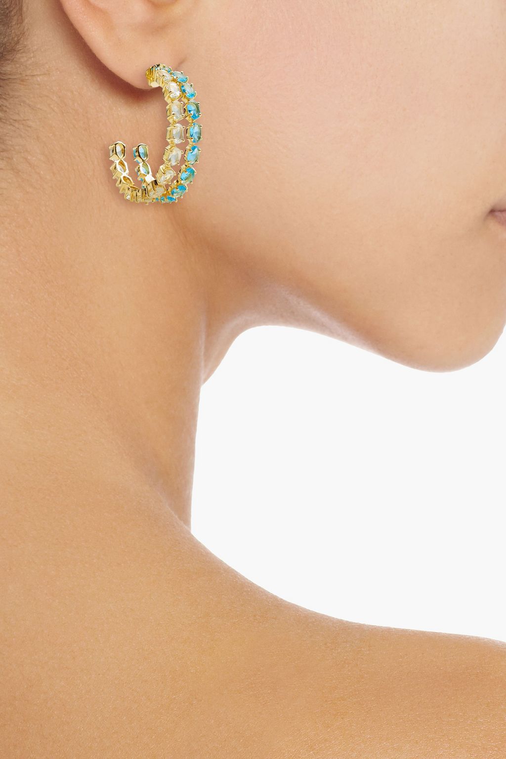BOUNKIT Gold-tone quartz earrings
