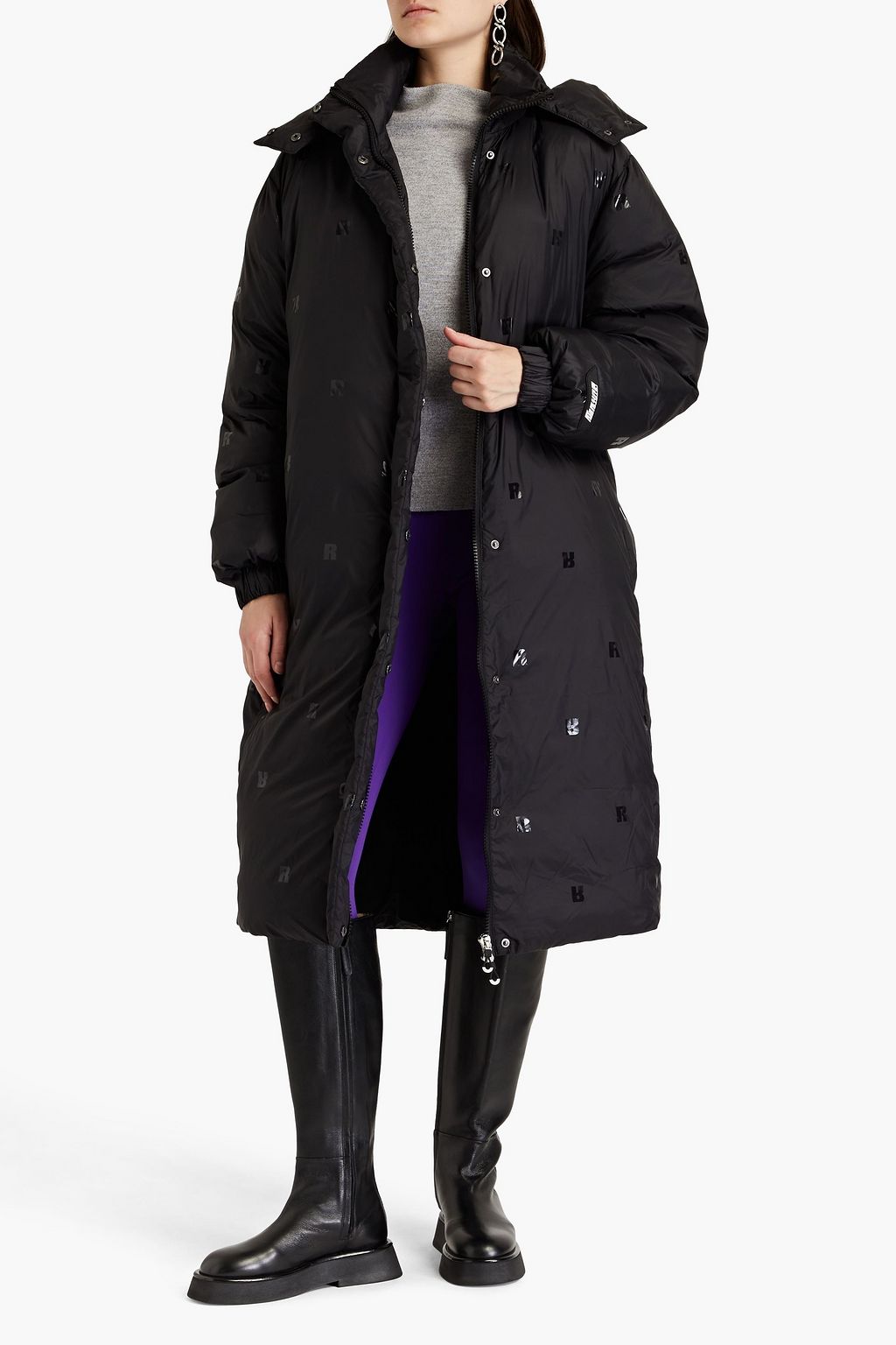 ROTATE BIRGER CHRISTENSEN Printed shell hooded coat