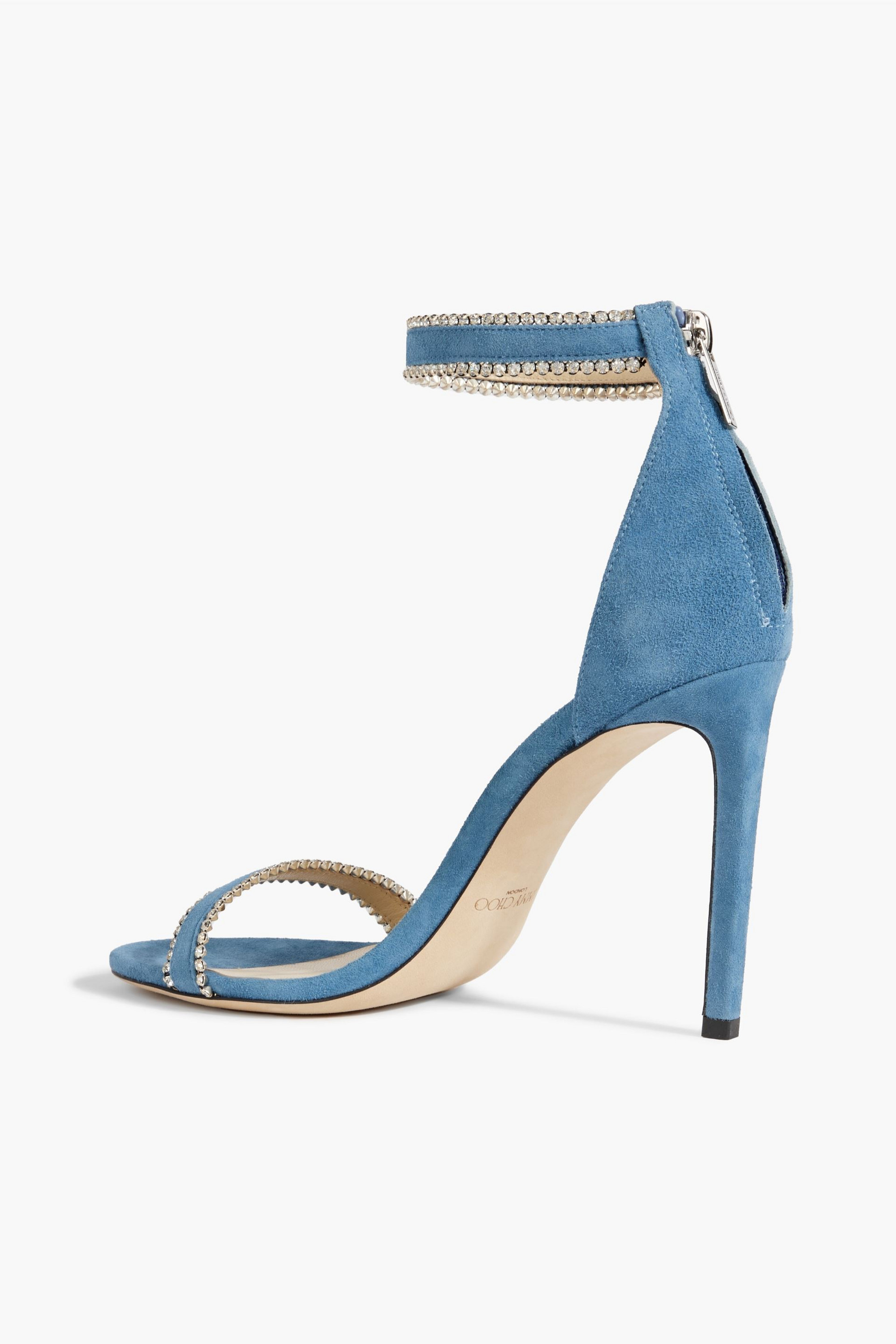JIMMY CHOO Dochas 100 crystal-embellished suede sandals