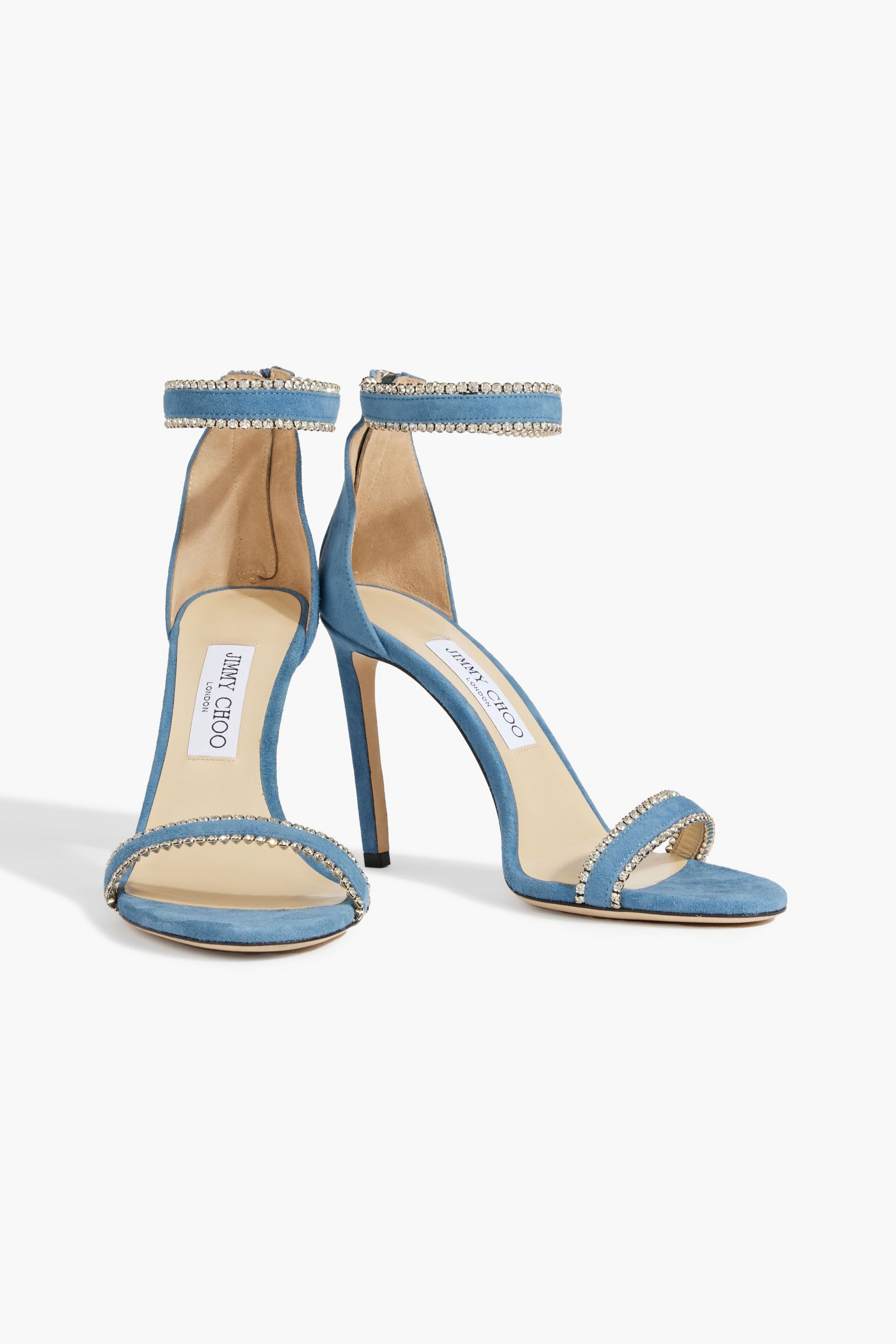JIMMY CHOO Dochas 100 crystal-embellished suede sandals