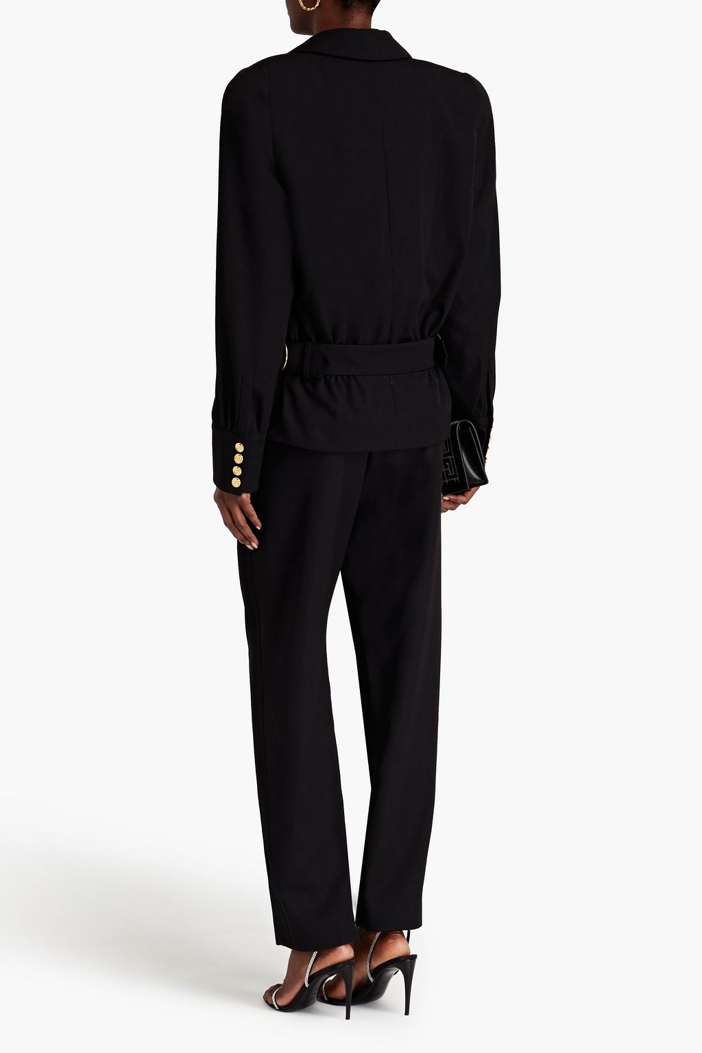 BALMAIN ウールクレープ ジャケット ギャザー入り