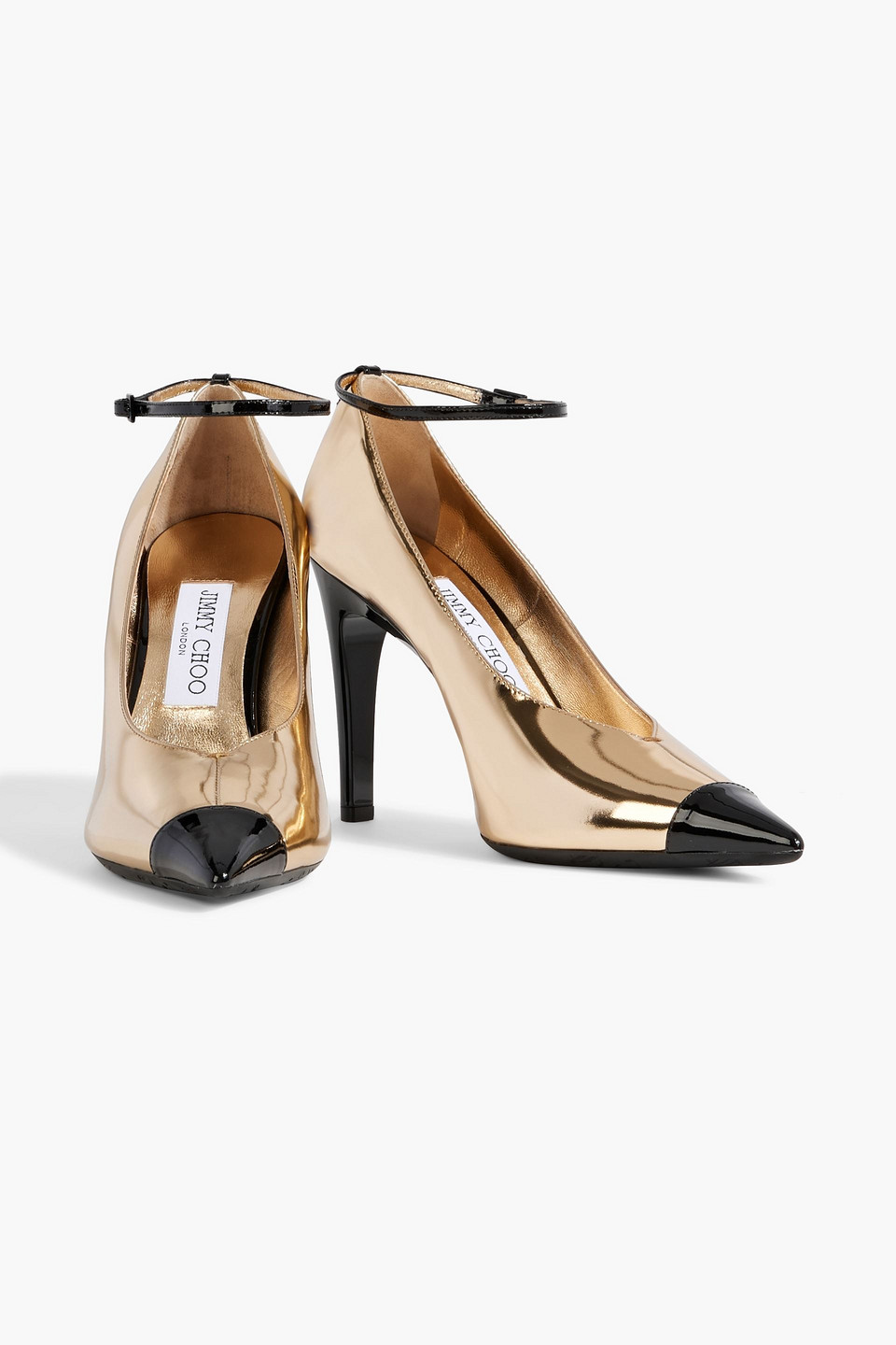 Shop Jimmy Choo Cierra 100 Mirrored And Patent-leather Pumps In Gold