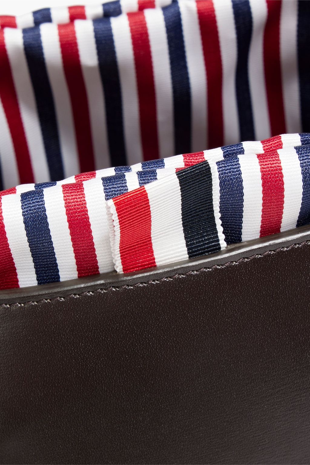 THOM BROWNE Striped leather bucket bag