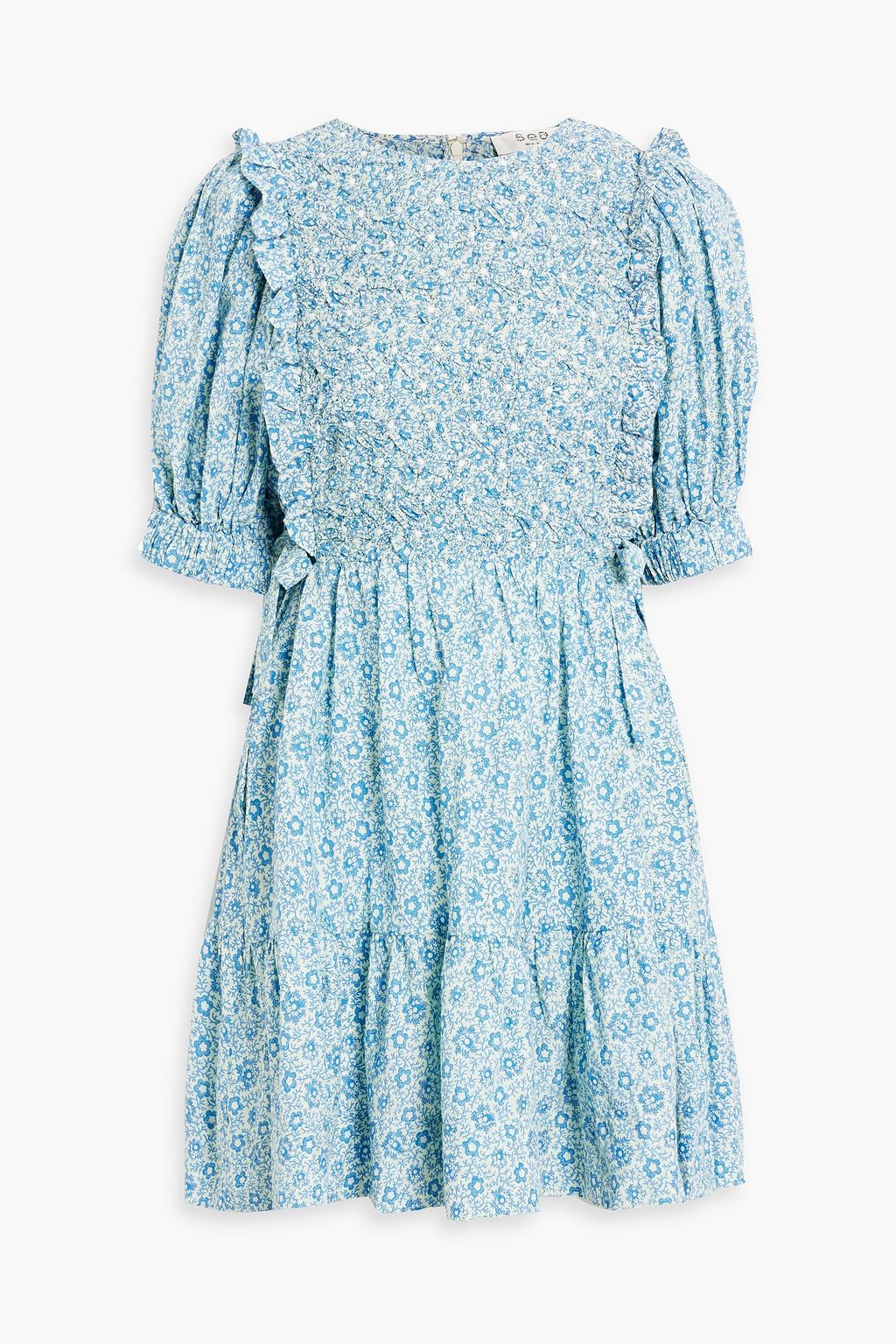 SEA Ida smocked floral-print cotton-voile mini dress | THE OUTNET